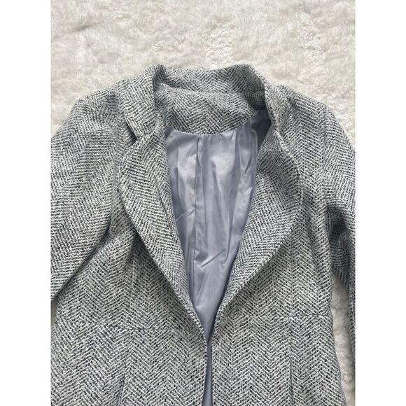 Luxe Overcoat jacket knit tweed style grey size S - Picture 3 of 3